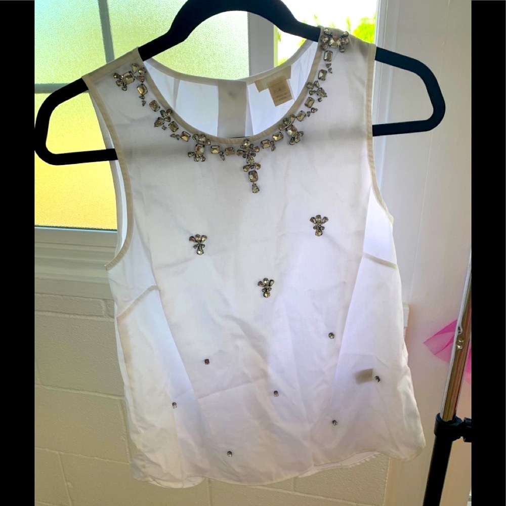 J Crew Crystal Cotton Top size 4